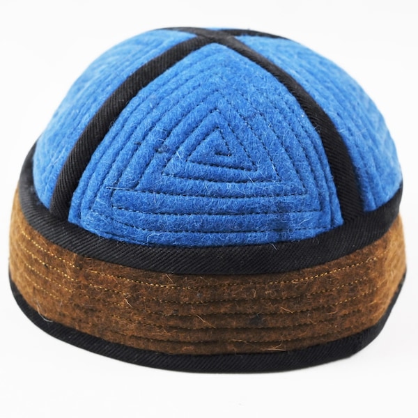 Filz Mütze Gesteppt Handarbeit 100% Merinowolle Cord  Tubeteika Asien قبعة Hat Topi  Size 54/56/58/60 Unisex Geschenkidea