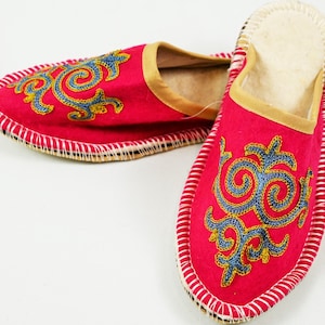 Felt slippers handmade felt slippers felt slippers merino wool ornament embroidery felt slippers handmade gift idea women size 40