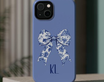 Funda MagSafe con lazo para iPhone 17 Air, funda azul para iPhone 16 Pro Max, funda personalizada, funda coqueta y bonita