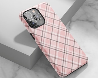 Funda de teléfono con cuadros rosas, funda para iPhone 17, 16, 15 y 14 Pro Max, funda estética para Galaxy S24, S25, S23 Ultra, S22 y S21
