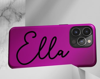 Funda para teléfono con monograma morado, iPhone 14 Pro Max, iPhone 13 12 Mini 11 Pro, funda para teléfono con nombre, Galaxy S23 Plus S22 S21 S20, Pixel 7 6 Pro