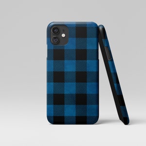 Blue Plaid Phone Case, iPhone 13 12 11 Pro Max, iPhone XS Xr, Samsung Galaxy S23, S22 Ultra, S21 Plus, S20, S10