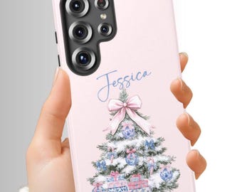 Funda navideña para teléfono con diseño de árbol de Navidad, funda Coquette para iPhone 17 Pro, 16, 15, 14 y 13, funda para Samsung S25 Plus, S24, S23 y S22 Ultra.