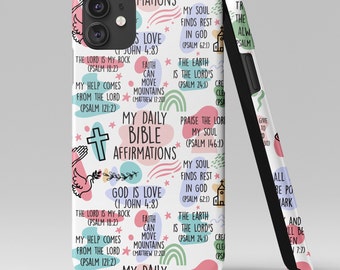 Funda para teléfono con afirmación diaria de la Biblia, iPhone 15 Pro, iPhone 15+, iPhone 14 Pro Max, fundas para iPhone 13 12 11, funda para Galaxy S23 S22 S21 Ultra