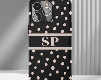 Funda de lunares para iPhone 16 Pro, iPhone 15 14 Plus, Galaxy S24, Galaxy S23 S22 S21 Ultra, funda negra para teléfono, fundas para Pixel 9 8 7