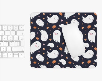 Alfombrilla de ratón fantasma de Halloween, accesorios de escritorio estéticos espeluznantes, decoración de Halloween, alfombrilla de ratón de oficina