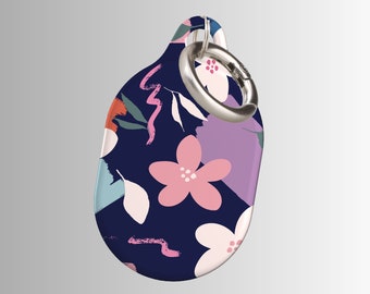 Estuche AirTag abstracto, soporte AirTag lindo, soporte AirTag colorido, soporte seguro AirTag con llavero