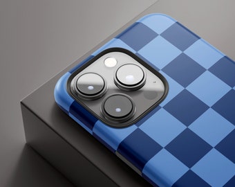 Funda de teléfono a cuadros azules, funda para iPhone 16 15 Pro, funda para iPhone 14 13 12 11, funda para Pixel 8 Pro, Pixel 8, Pixel 7, funda para Galaxy S24 S23 S22 S21 S20 FE