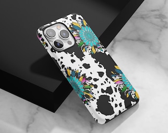 Western Cowhide Phone Case, iPhone 17 Air 16 15 Pro Max, iPhone 14 13 12, Pixel 9 8 7 Case, Galaxy S25 S24 S23 Plus Case, Animal Print Case