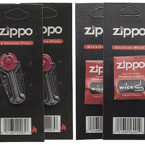 New Zippo Lighter Wicks 3, Flints 3 Reels Packs Value 6 for Zippo Petrol Lighter