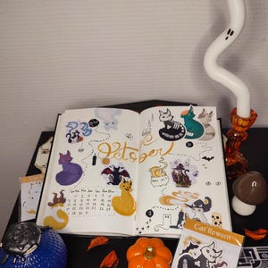 Stickers Chats de Halloween – Pochette Surprise Illustrée – Stickers Mignons & Effrayant à Collectionner