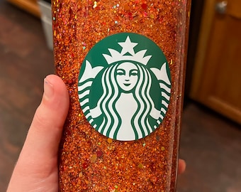 CUSTOM Starbucks brand snow globe tumbler