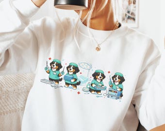 Sterile Processing Tech Sweatshirt Gift, Christmas Birthday Graduation SPD Gift, Bernese Mountain Dog Lover SPD Tech Appreciation Gift