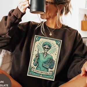 Sterile Processing Tech Sweatshirt Gift, Funny Tarot Card Christmas Birthday Graduation SPD Gift, Colleague Coworker SPD Tech Appreciation