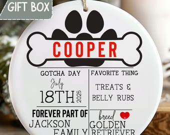 Dog Cat Rescued, Pet Adoption Ornament Gift, Custom Personalized Gift for Pet Adoption Christmas Keepsake, Gotcha Day Ornament