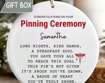 Pinning Ceremony Personalized Ornament Gift, RN, LPN Gift, Nurse Graduation Gift, Nursing School Graduation, BSN Nurse Pinning Ceremony