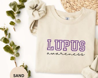 Lupus Awareness Sweatshirt for Lupus Survivor, Gift for Lupus Support Team Family, Hope Lupus Shirt, Gift for Her, Purple Ribbon Wear Lupus