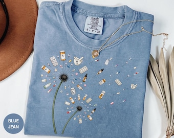 Pharmacy Dandelion Comfort Color Shirt Gift, Graduation Birthday Christmas Pharmacy Tech Pharmacist, PharmD Grad Colleague Coworker Gift