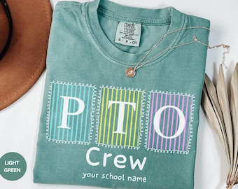 PTO Volunteer Comfort Color Shirt for Parent Teacher Organization, Gift for PTO President Colleague Friend, PTO Crew Team Matching Shirts
