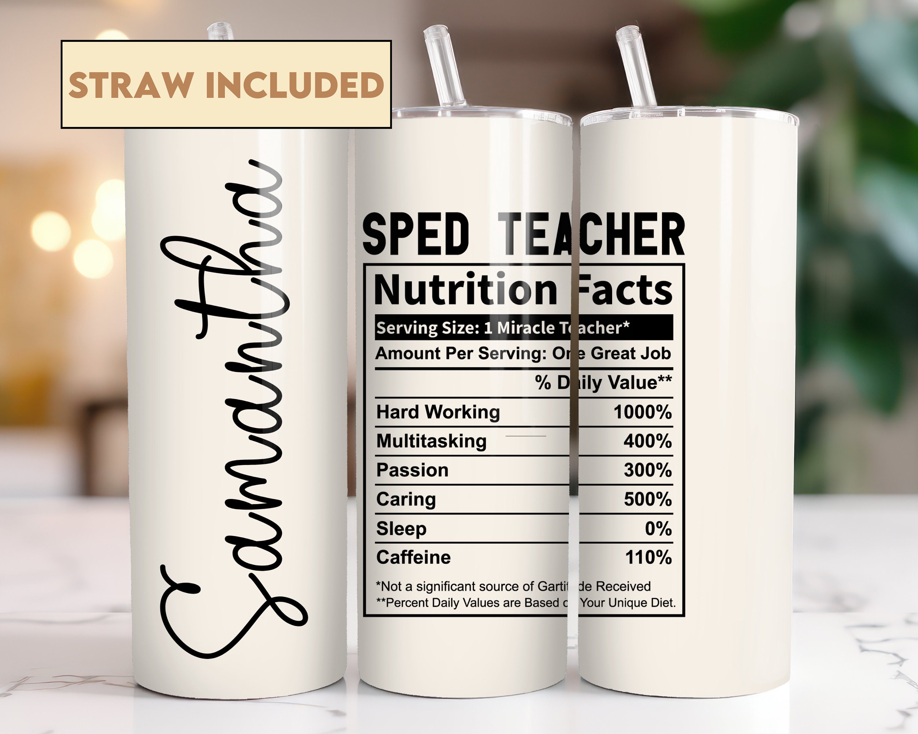 Teacher Straw Charms - Idunowinks