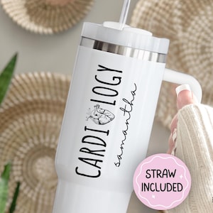 Personalized Cardiology 40oz Tumbler Gift, Christmas Graduation Birthday, Cardiac Surgeon Physician Cardiologist Electrophysiologists