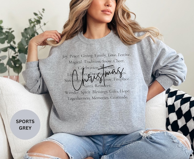 Christmas Sweatshirt Gift, Joy Peace Celebration Holiday Santa