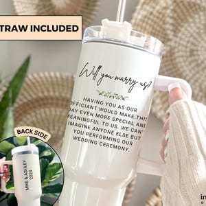 Wedding Officiant Proposal 40oz Tumbler Personalized Gift, Will You Marry Us, Will You Officiate Our Wedding, Wedding Officiant, Custom Name