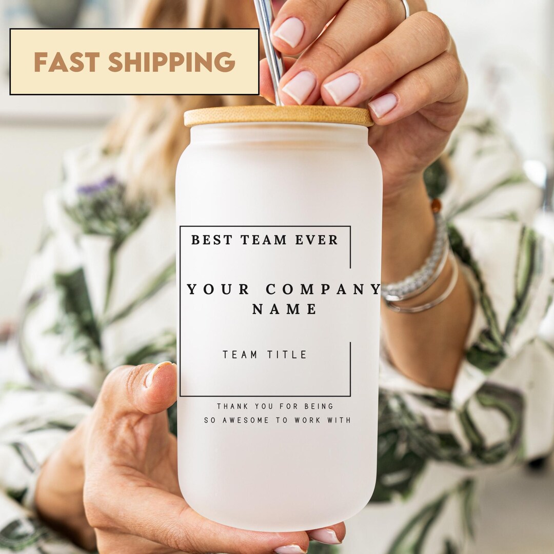 Collaboration Gift Personalized Coworker Bulk Frosted Clear Tumbler Gift With Straw ...
