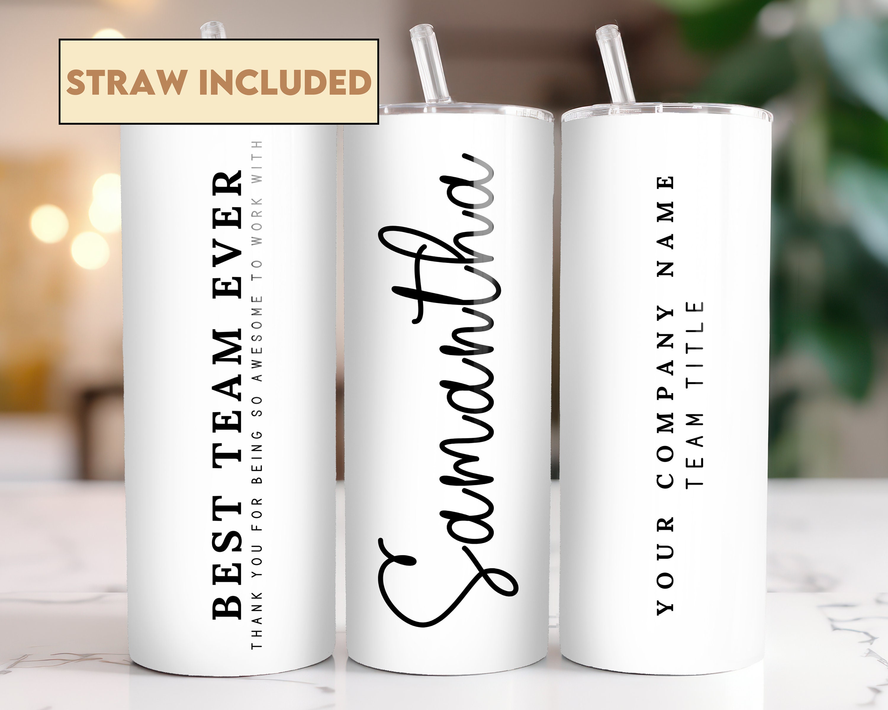 Personalized Coworker Bulk Tumbler Gift With Straw, Blank and White  Colleague Employee Appreciation Christmas Team Gift, Gift for Friend 
