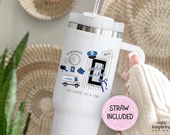 Personalized Postal Worker 40oz Tumbler Gift, Rural Carrier, Postman, Mail Lady, Postal Carrier, Post Office Colleague Christmas Birthday