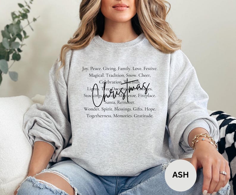 Christmas Sweatshirt Gift, Joy Peace Celebration Holiday Santa