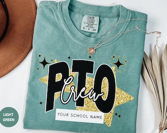 PTO Volunteer Comfort Color Shirt for Parent Teacher Organization, Gift for PTO President Colleague Friend, PTO Crew Team Matching Shirts