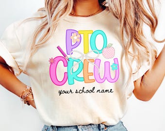 PTO Volunteer Comfort Color Shirt for Parent Teacher Organization, Gift for PTO President Colleague Friend, PTO Crew Team Matching Shirts