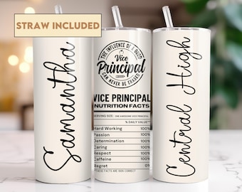 Personalized School Vice Principal Tumbler Gift, Assistant Principal Nutrition Facts, Christmas Birthday Appreciation End of School