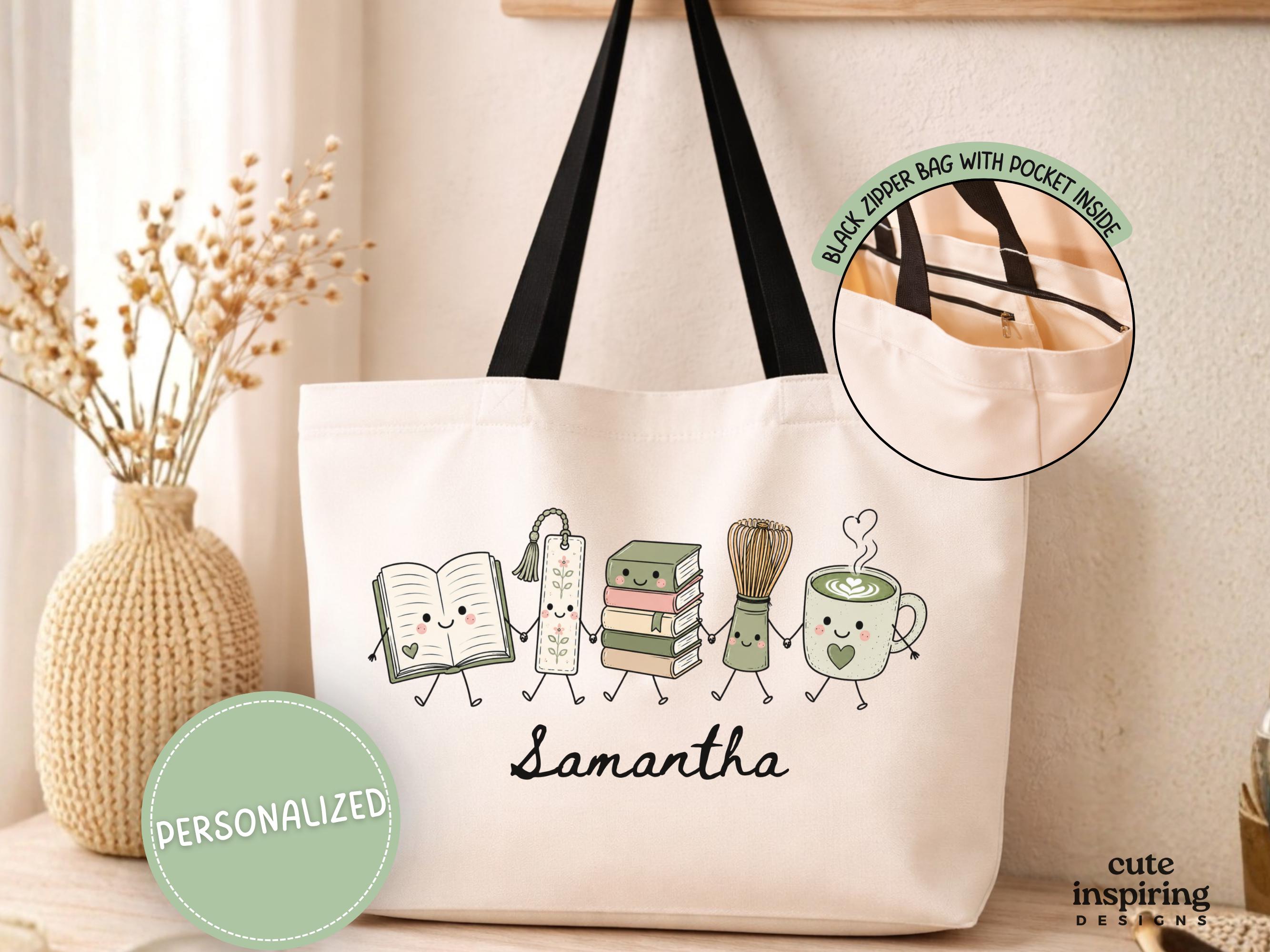 Matcha and Books Tote - Etsy