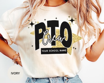 PTO Volunteer Comfort Color Shirt for Parent Teacher Organization, Gift for PTO President Colleague Friend, PTO Crew Team Matching Shirts