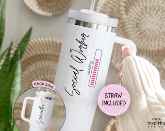 Future Social Worker In Progress 40oz Tumbler Gift, Future Social Worker Travel Gifts, Social Worker Loading Tumbler Cup