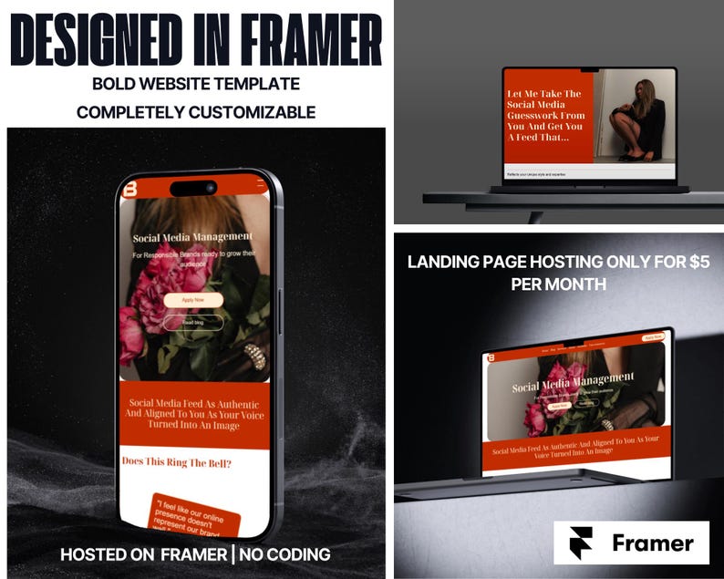 Bold Framer Website Template – Responsive Landing Page Design for ...