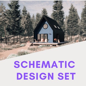 Loft Bedroom Modern Large Cabin | Wood Frame modern cabin design | Barndominium floor plan | modern cabin architectural plans | study set