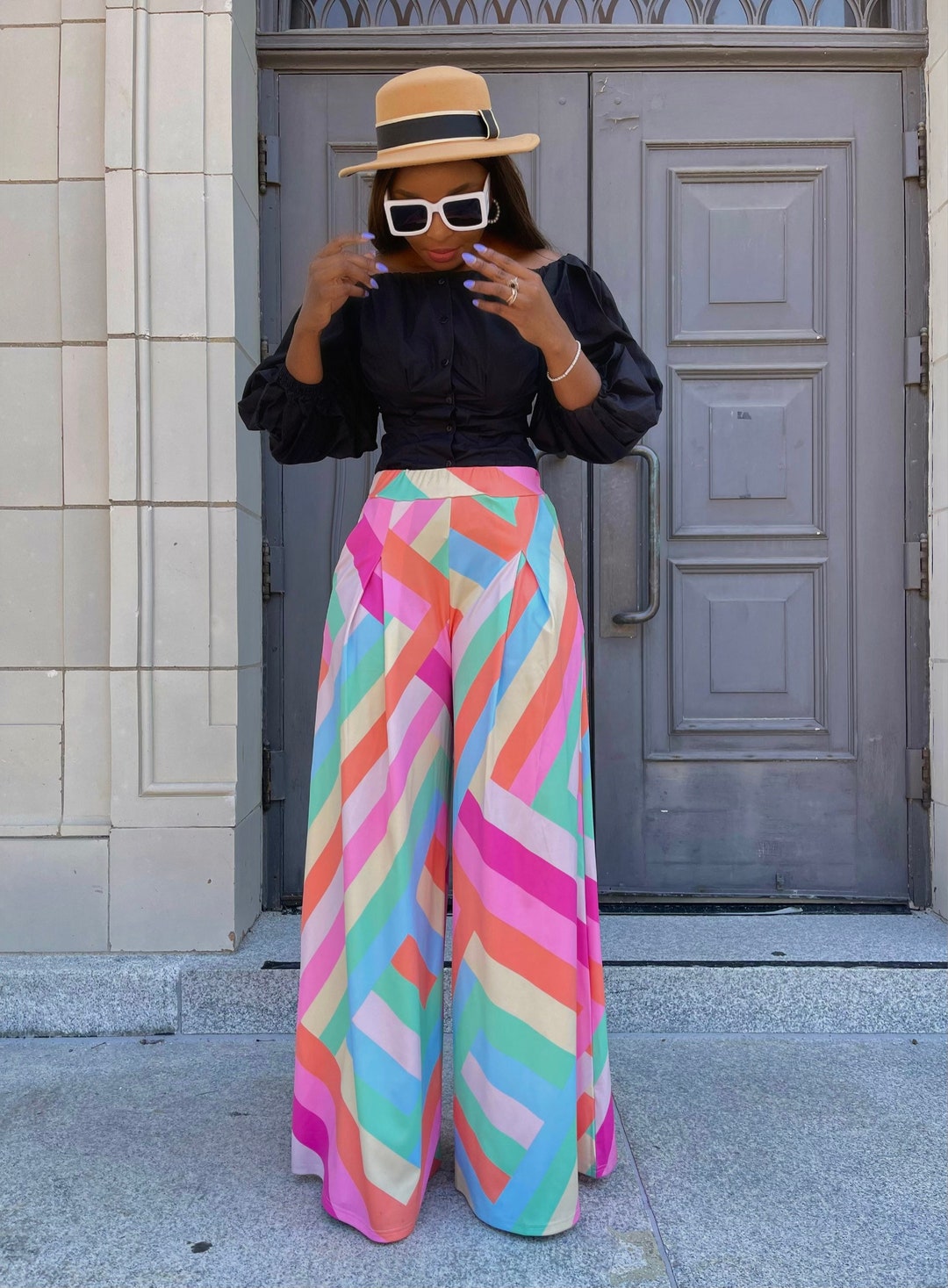 Drape Tailored Wide‑Leg Trousers