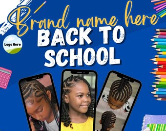 Back to School editable template, Back to school sale flyers, Book now invitations, Hair styles, beauty, nails, lashes flyer DIY Back2School