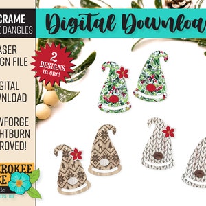 Macrame Gnome Earring SVG: Christmas Holiday Laser Cut File (Digital File)