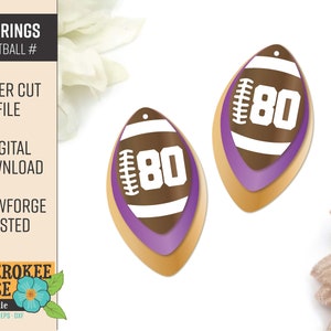 Customizable Football Earring Design File: Laser Cut SVG PDF (Digital File Only)