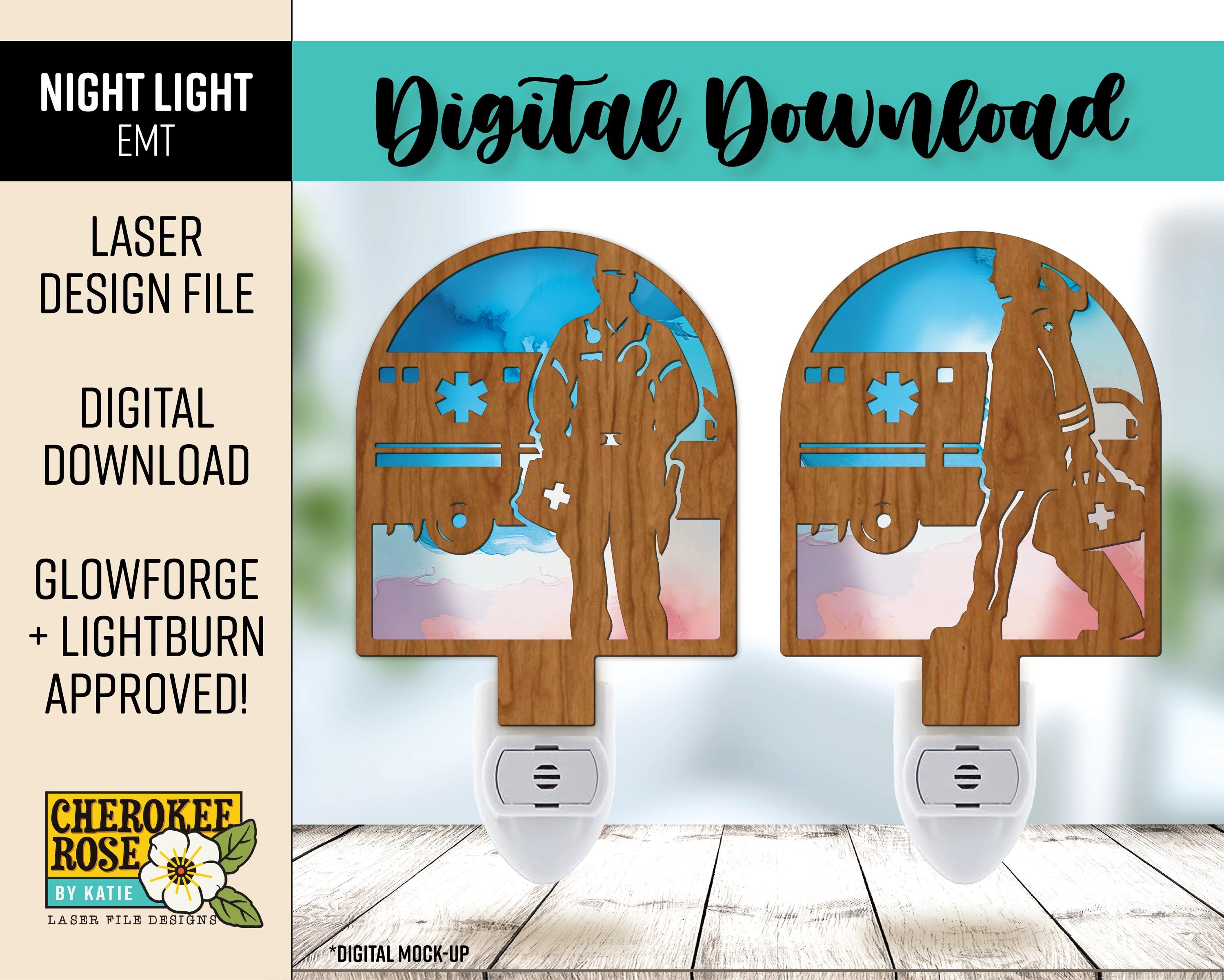 EMT Night Light Laser Cut File: EMS Ambulance SVG (digital File