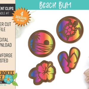 Car Vent Clip Design Bundle #7 - Beach Lover - Sea Turtle - Car diffusers svg - Digital Laser File - PDF - SVG [Digital File Only]