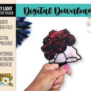 Monster Truck Night Light - Offroad svg - Pickup Truck svg - Laser Cut Nightlight - Laser Cut File [Digital File Only]