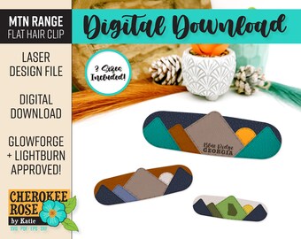 Mountain Range Leather Hair Clip SVG Laser File (Digital File Only)