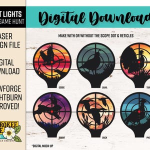 Hunting Small Game Night Light SVG: Laser Cut Nightlight Design Bundle (Digital File Only)