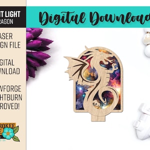 Dragon Night Light - Laser Cut Nightlight svg - Laser Cut File - Digital File Only
