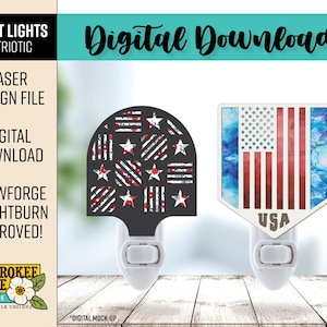 American Flag Night Light - Patriotic Quilt Night Light - Patriotic svg Bundle - Laser Cut Nightlight - Laser Cut File [Digital File Only]